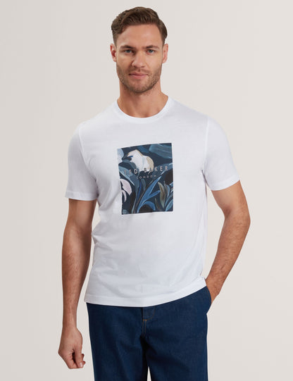 Ted Baker Justino White Branded Box Print Graphic Cotton Tshirt