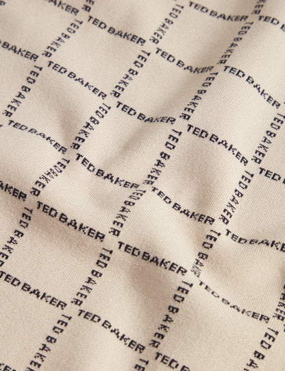 Ted Baker Harlens Branded Check Short Sleeve Knit Polo
