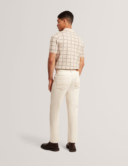 Ted Baker Harlens Branded Check Short Sleeve Knit Polo