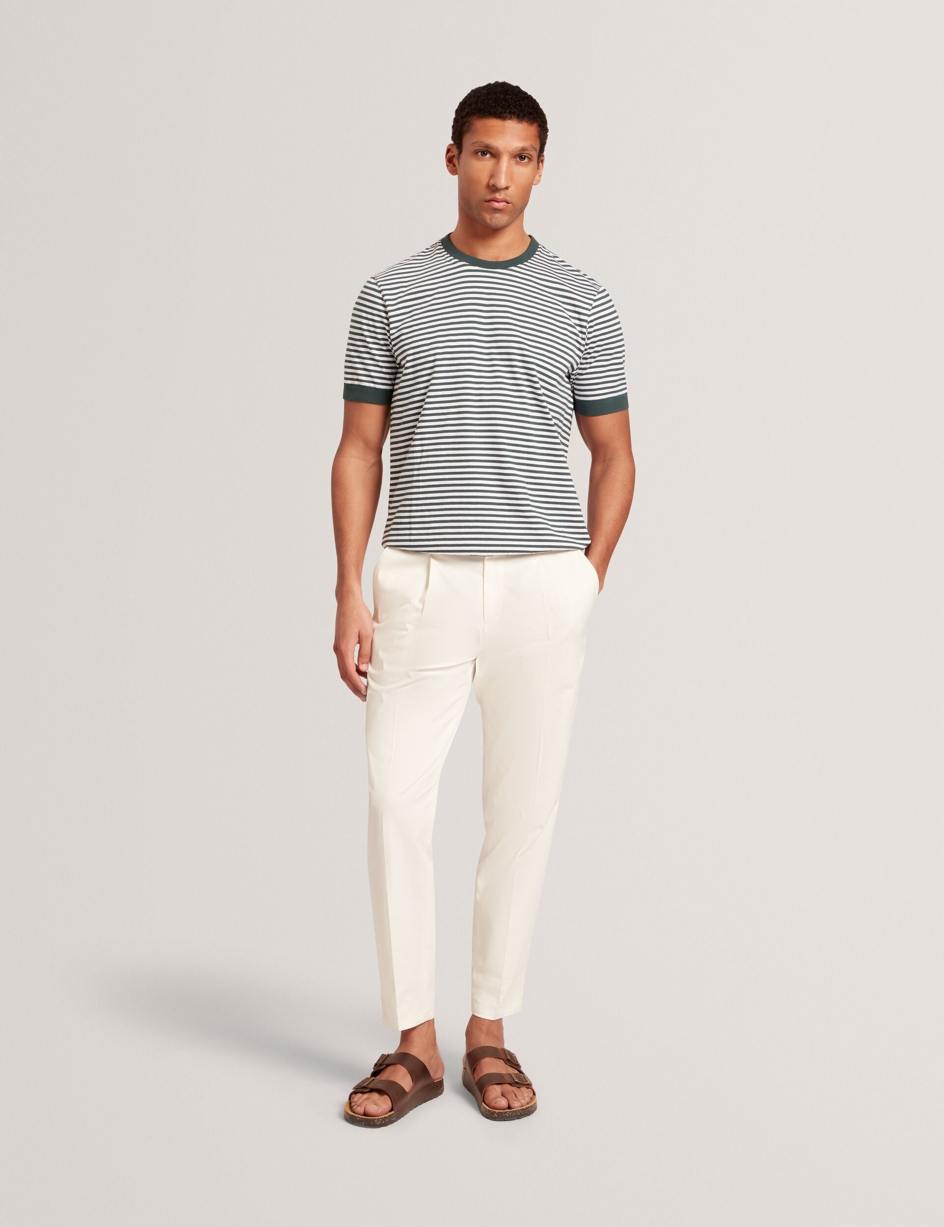 Ted Baker Ourme Classic Stripe Cotton Crew Neck Tshirt