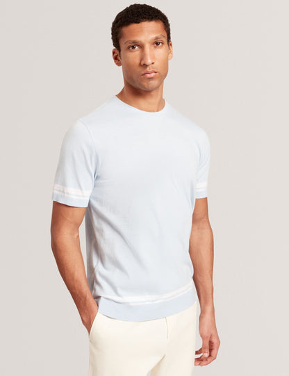 Ted Baker Eauts Block Stripe Trim Cotton Knit Tshirt