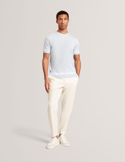 Ted Baker Eauts Block Stripe Trim Cotton Knit Tshirt