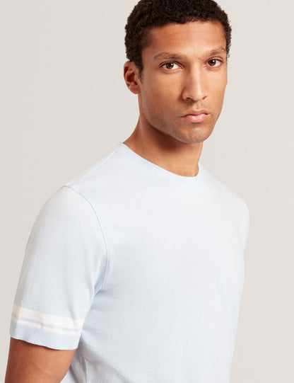 Ted Baker Eauts Block Stripe Trim Cotton Knit Tshirt