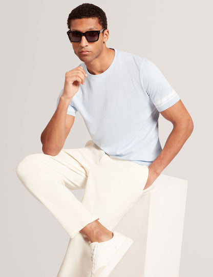 Ted Baker Eauts Block Stripe Trim Cotton Knit Tshirt