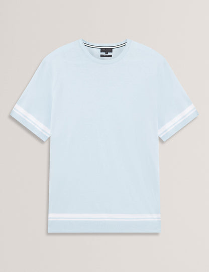 Ted Baker Eauts Block Stripe Trim Cotton Knit Tshirt