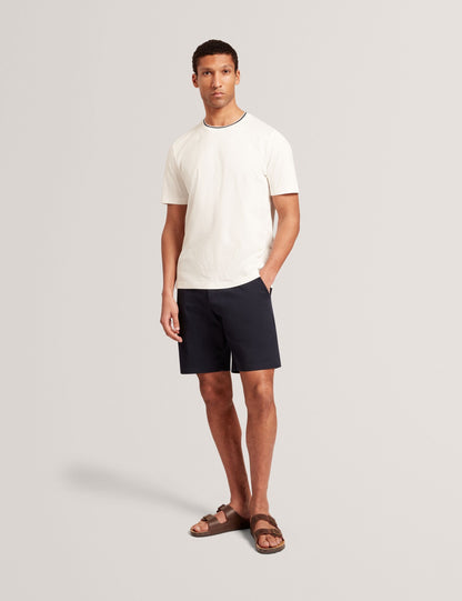 Ted Baker Hagen White Branded T Texture Cotton Tshirt