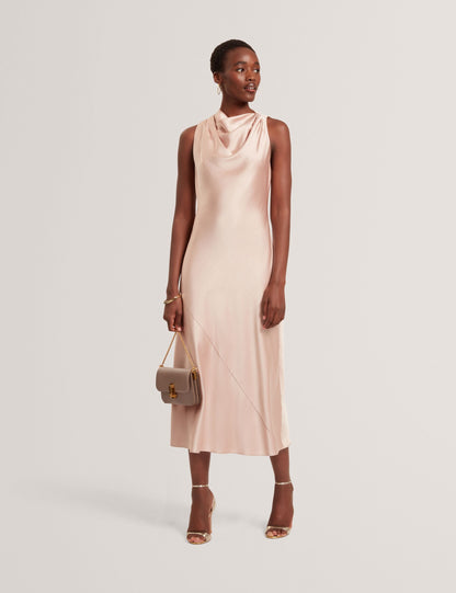 Ted Baker Liimaa High Cowl Neck Satin Midi Dress Women's