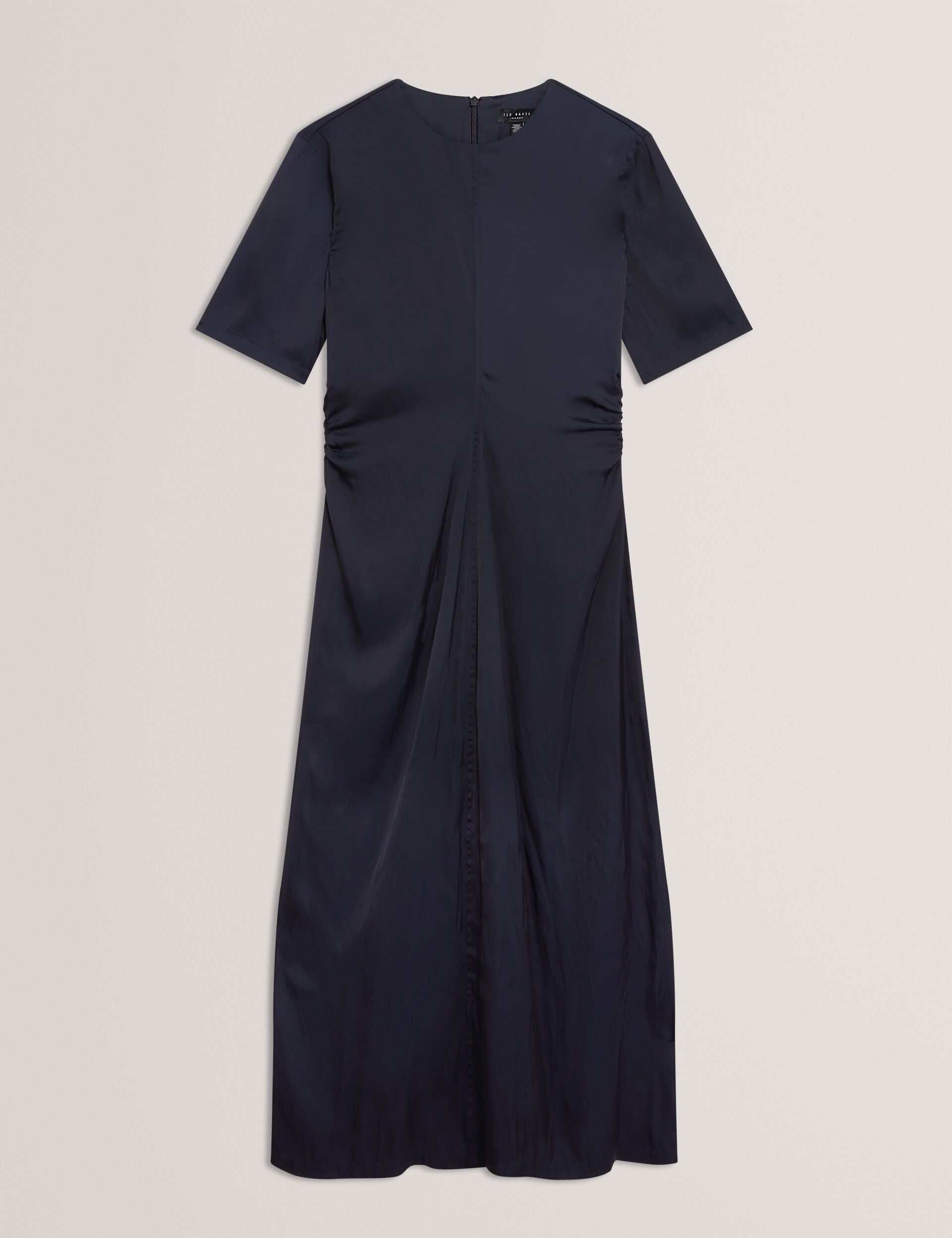 Ted Baker Plumma Satin Ruched Waist Short Sleeve Midi Dress Women's