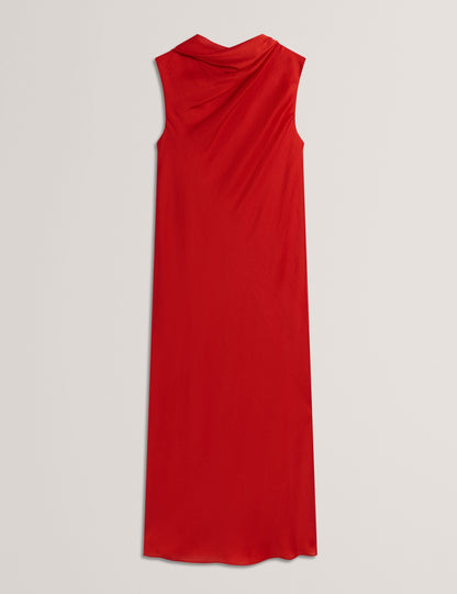 Ted Baker Goana Sleeveless Tie Neck Satin Chiffon Midi Dress Women's