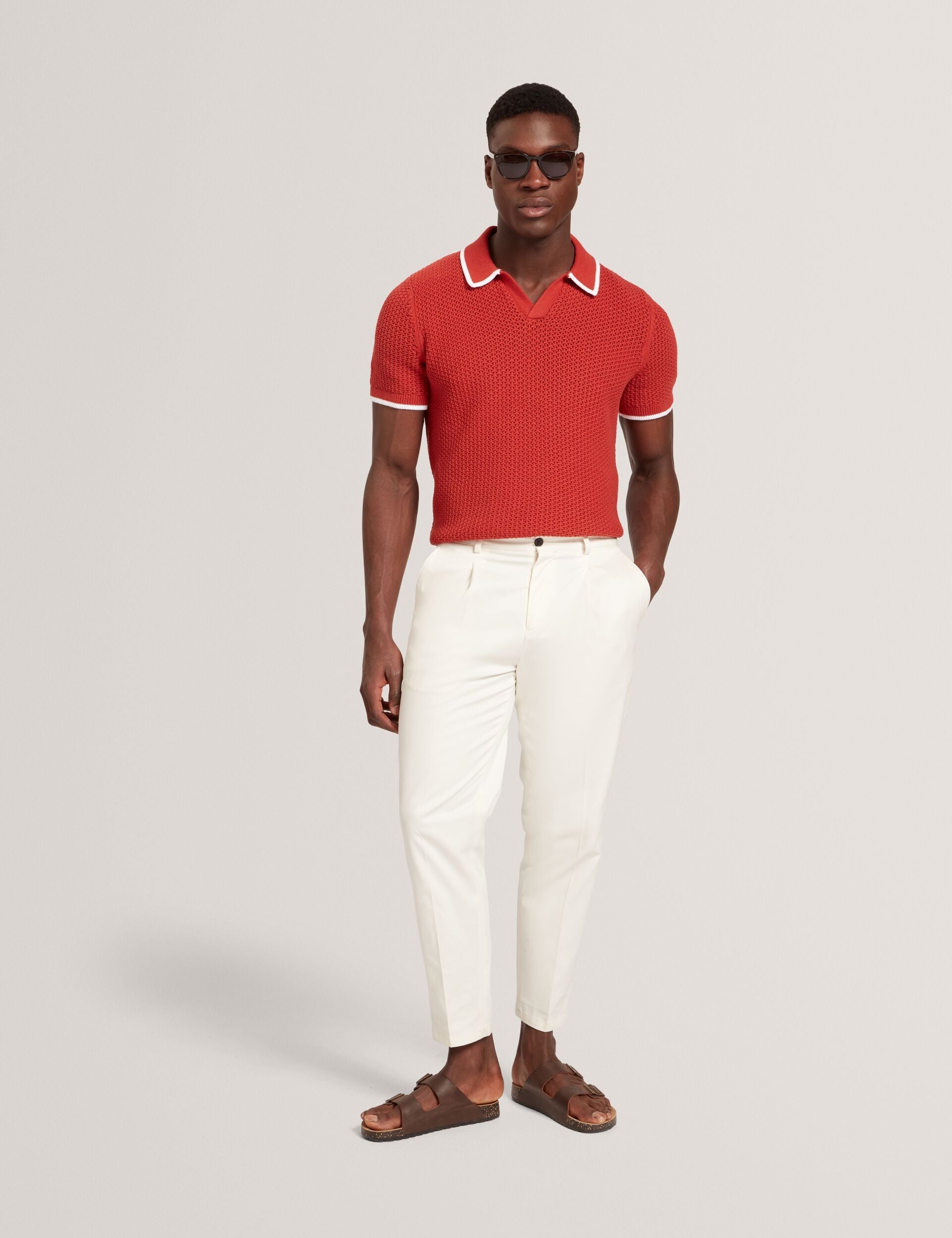 Ted Baker Danite Smart Tapered Leg Cotton Stretch Trousers