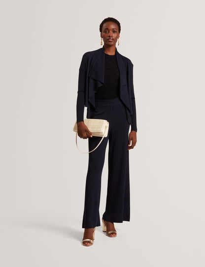 Ted Baker Elliyy Waterfall Front Knitted Open Cardigan In Navy Women's
