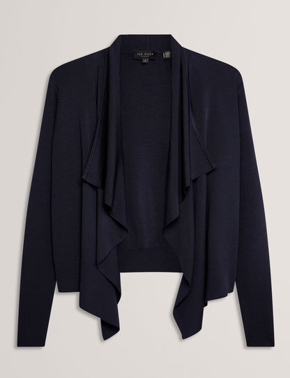 Ted Baker Elliyy Waterfall Front Knitted Open Cardigan In Navy Women's