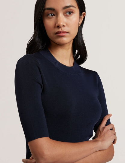 Ted Baker Felixia Slim Fit Half Sleeve Plain Knit Top Women's