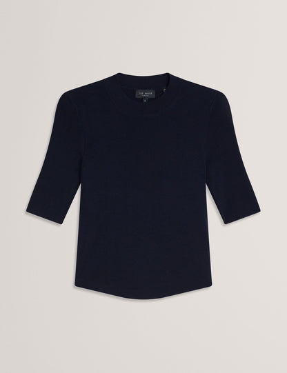 Ted Baker Felixia Slim Fit Half Sleeve Plain Knit Top Women's