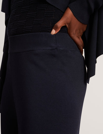 Ted Baker Matilli Navy Pullon Knitted Wide Leg Trousers Women's