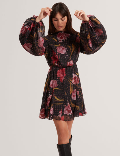 Ted Baker Endrina Floral Print Balloon Sleeve Mini Dress Women's