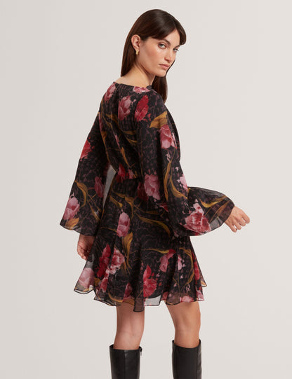Ted Baker Endrina Floral Print Balloon Sleeve Mini Dress Women's