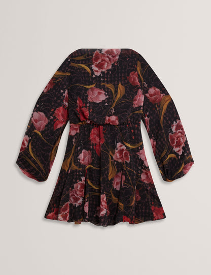 Ted Baker Endrina Floral Print Balloon Sleeve Mini Dress Women's