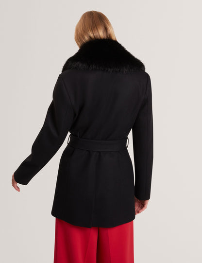 Ted Baker Toroja Faux Fur Collar Short Wrap Coat Women's