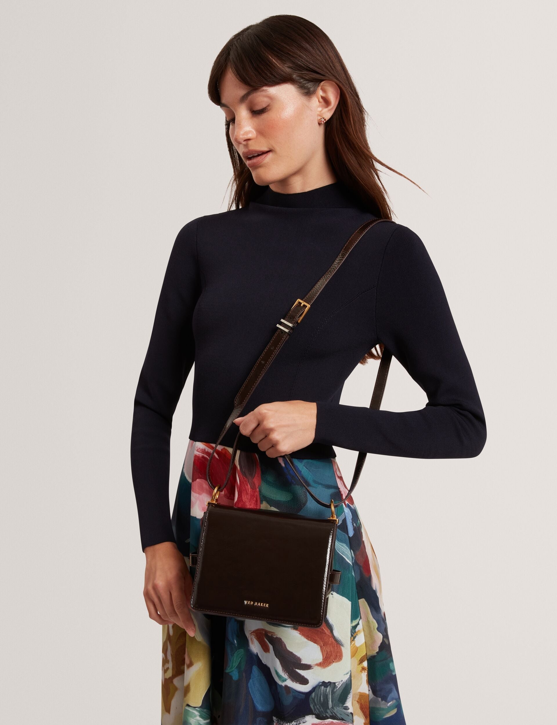 Ted Baker Ccamil Patent Leather Belted Detail Crossbody Bag Women's
