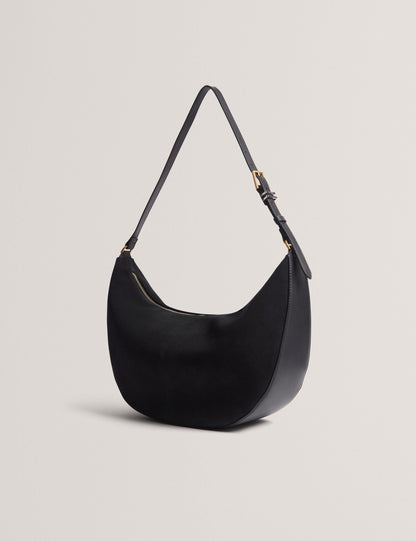 Ted Baker Taliee Suede Leather Half Moon Shoulder Bag Women's