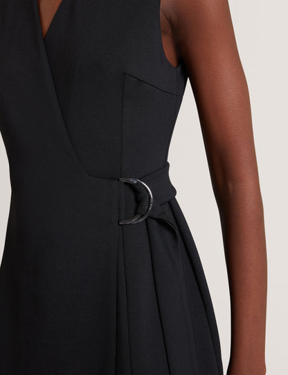 Ted Baker Black Tailored Sleeveless Wrap Midi Dress Women's