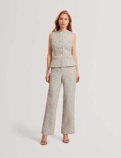 Ted Baker Ekaaw Boucle Rose Button Fitted Waistcoat Women's