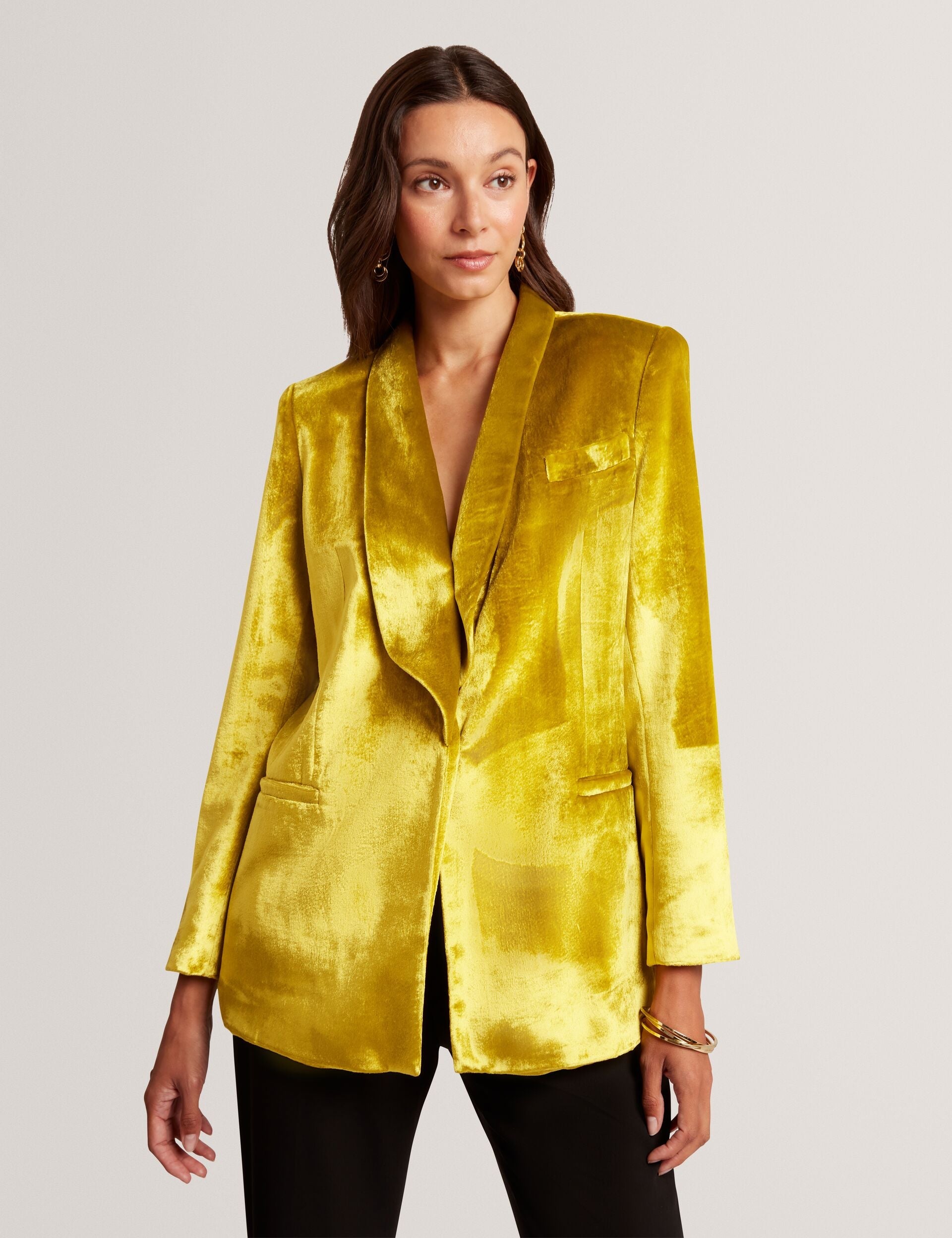 Ted Baker Netzza Velvet Tailored Oversized Blazer Women's