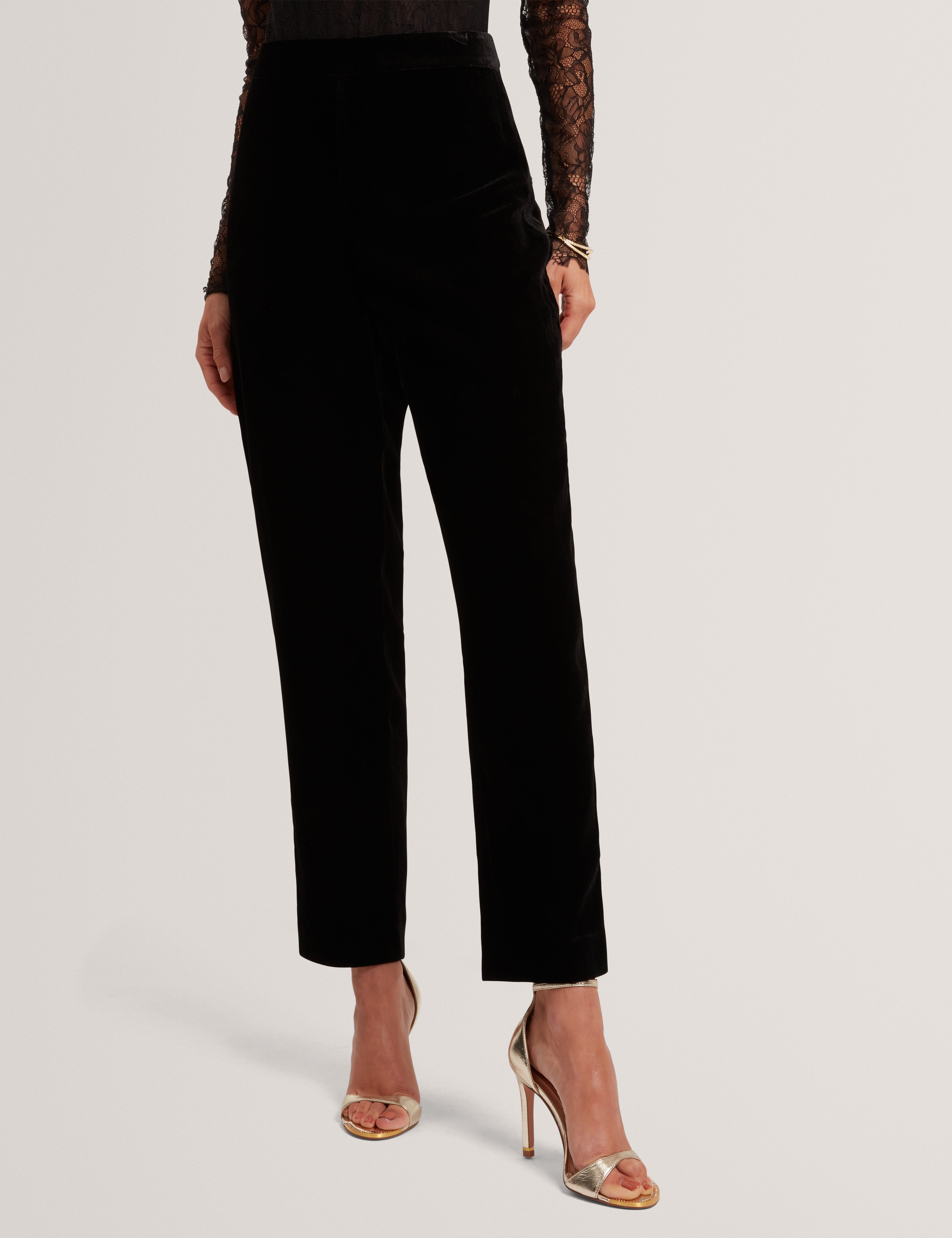 Ted Baker Traube Velvet Tapered Leg Tailored Trousers Women's