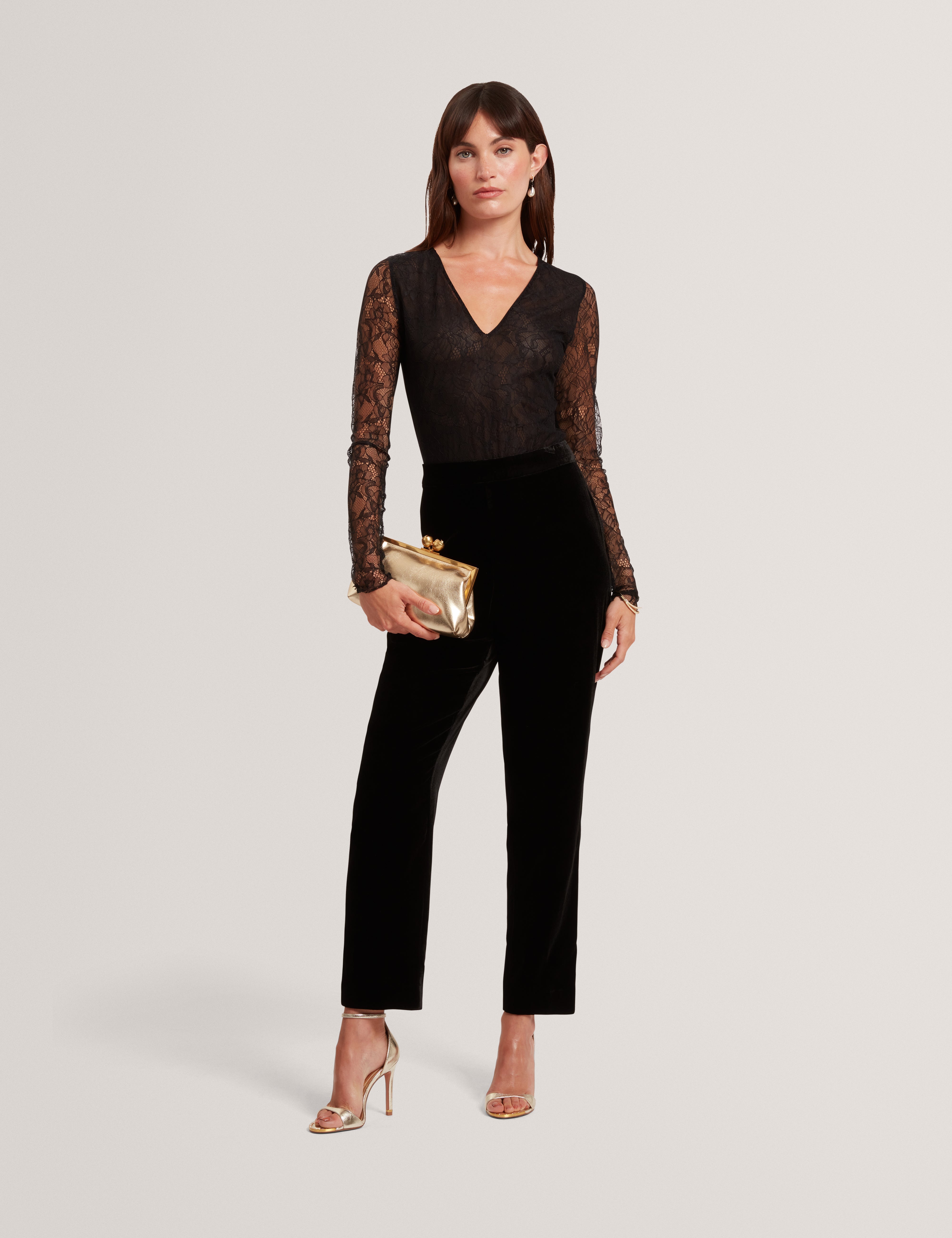 Ted Baker Traube Velvet Tapered Leg Tailored Trousers Women's
