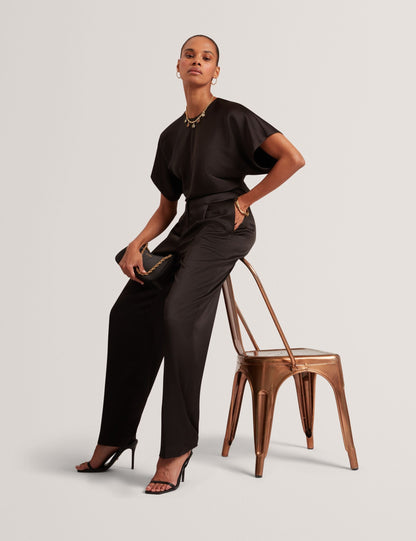 Ted Baker Chiira Satin Barrel Leg Tailored Trousers Women's