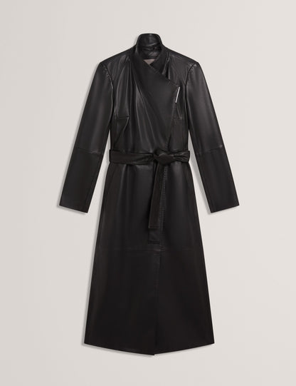 Ted Baker Rosello Leather Belted Longline Wrap Coat Women's