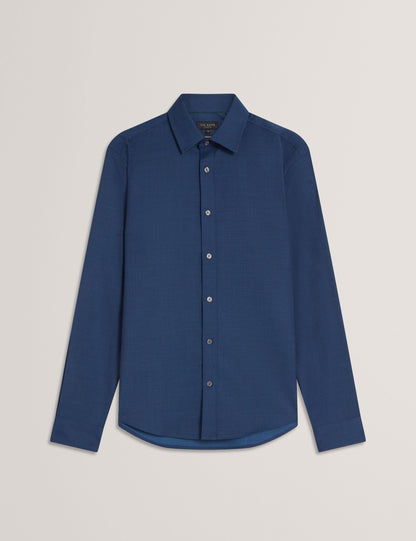 Ted Baker Airton Pure Wool Woven Long Sleeve Shirt