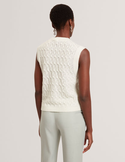 Ted Baker Aynira Wool Rich Cable Knit Vest Women's