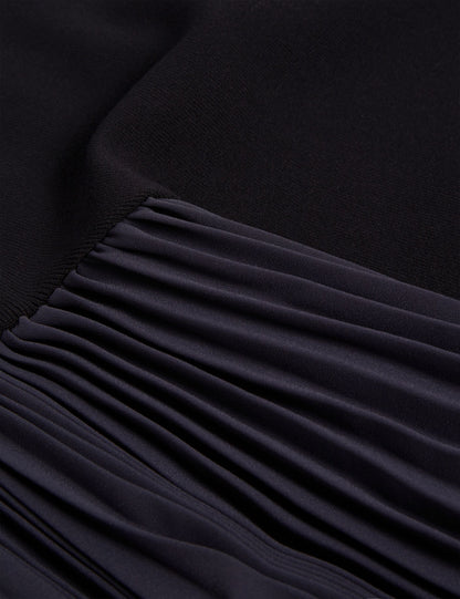 Ted Baker Belviee Pleated Panel Long Sleeve Knit Midi Dress Women's