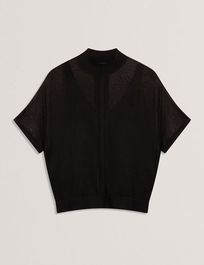 Ted Baker Ibissa Sheer Panel Knit Short Sleeve Top Women's