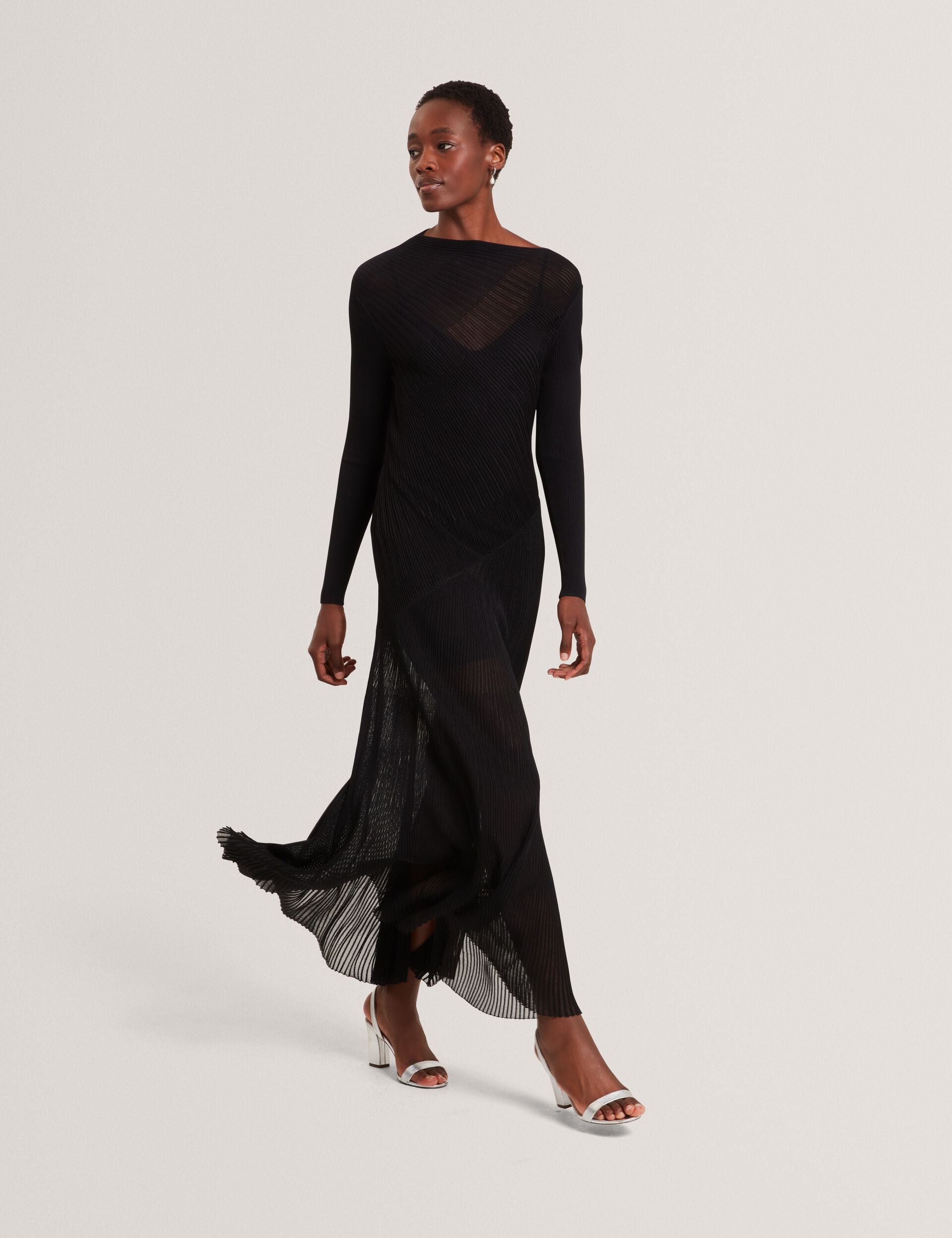 Ted Baker Occasa Sheer Detail Knit Long Sleeve Maxi Dress Women's