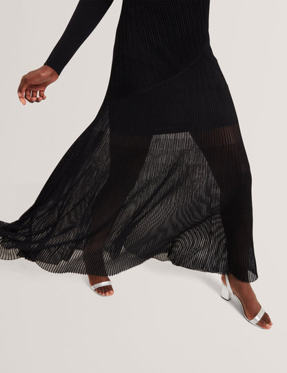 Ted Baker Occasa Sheer Detail Knit Long Sleeve Maxi Dress Women's