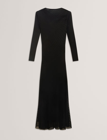 Ted Baker Occasa Sheer Detail Knit Long Sleeve Maxi Dress Women's