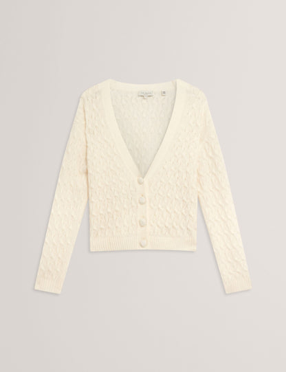 Ted Baker Kylana Cable Knit Vneck Wool Cardigan Women's