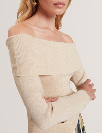 Ted Baker Laycii Metallic Knit Offtheshoulder Top Women's