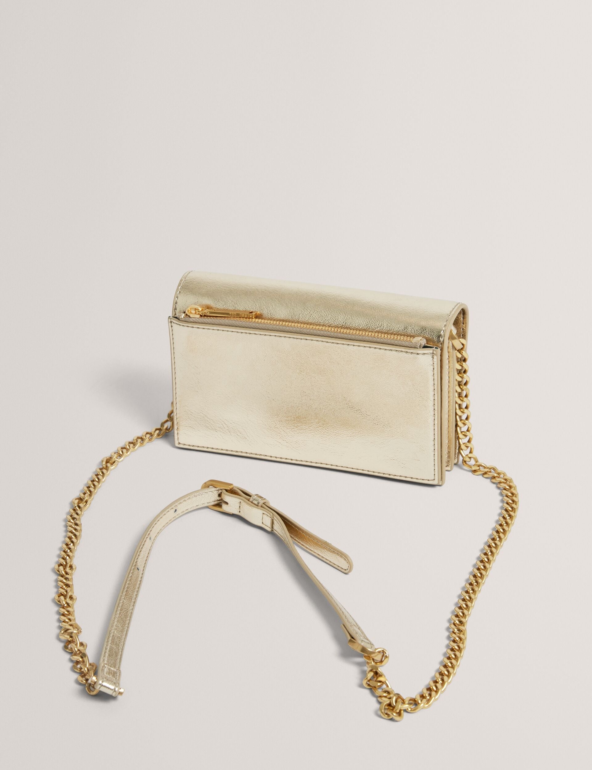 Ted Baker Mahiraa Metallic Faux Leather Crossbody Wallet Bag Women's