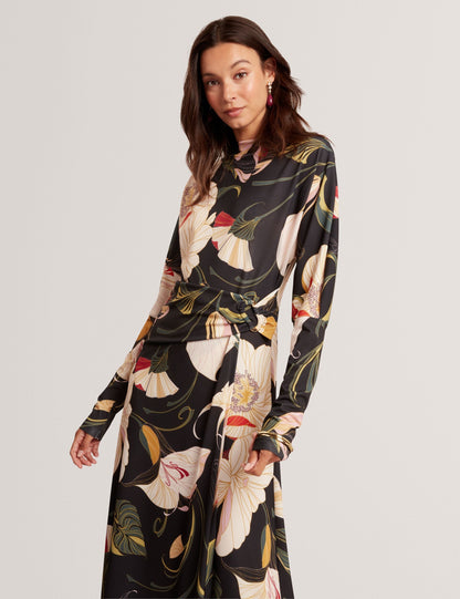 Ted Baker Lawria Floral Print Wrap Front Midi Dress Women's