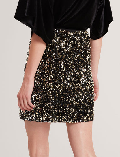 Ted Baker Pearsom Sequined Velvet High Waist Mini Skirt Women's