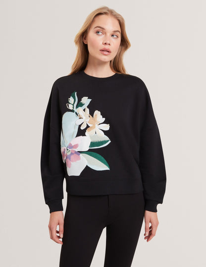Ted Baker Brookla Embroidered Floral Graphic Cotton Sweatshirt Women's
