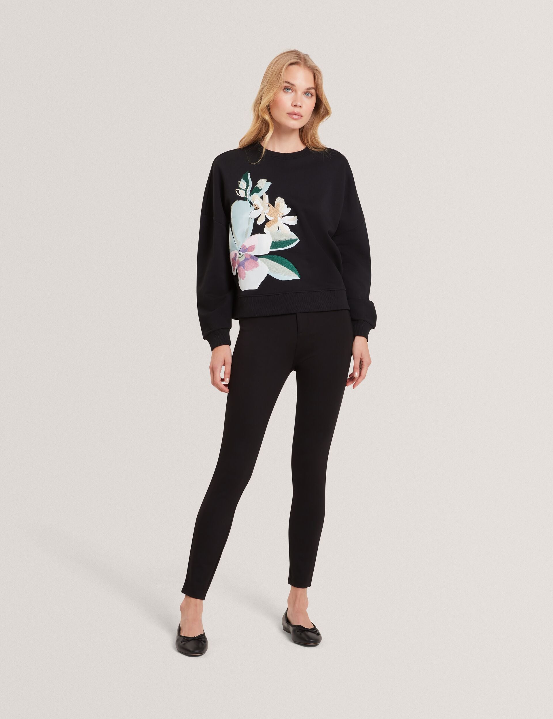 Ted Baker Brookla Embroidered Floral Graphic Cotton Sweatshirt Women's