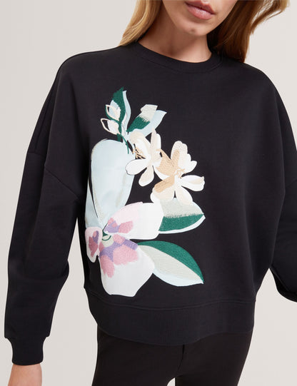 Ted Baker Brookla Embroidered Floral Graphic Cotton Sweatshirt Women's