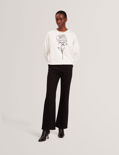 Ted Baker Marssia Embroidered Rose Graphic Cotton Sweatshirt Women's