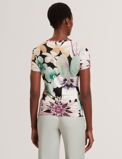 Ted Baker Saalma Pastel Floral Print Jersey Fitted Tshirt Women's