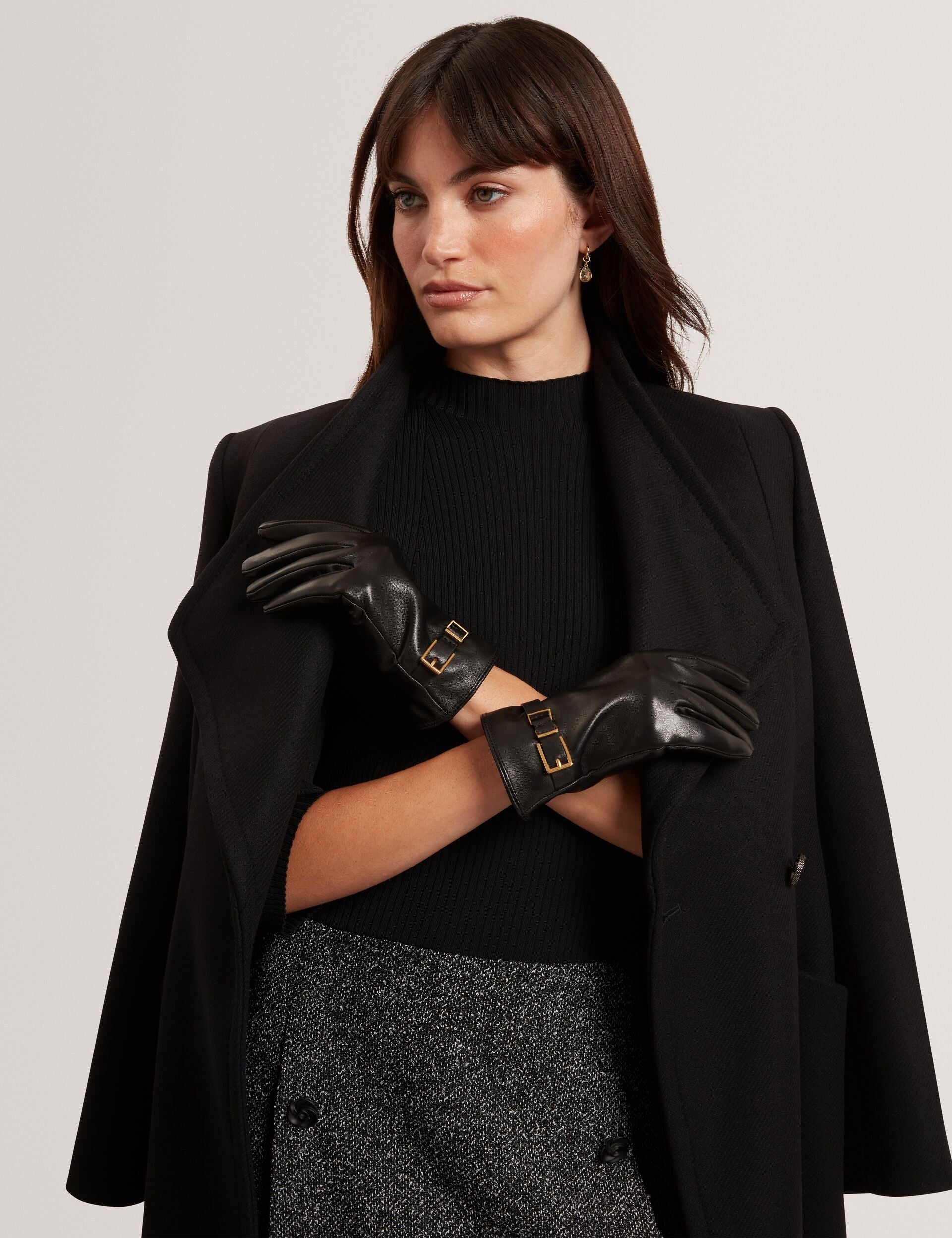 Ted Baker Jillla Buckle Strap Leather Gloves Women's